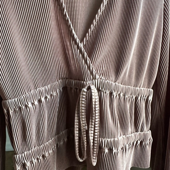 Zara Long Sleeve Mauve Ribbed  Top - Picture 3 of 4